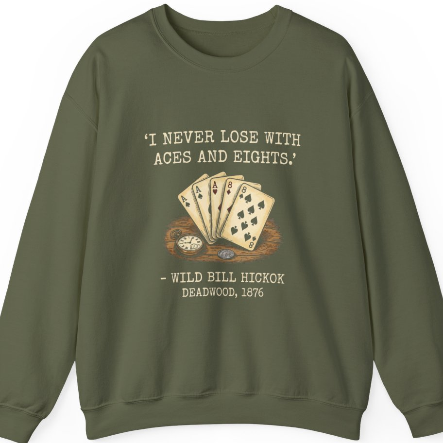 Dead Mans Hand Poker Sweatshirt - Military Green front