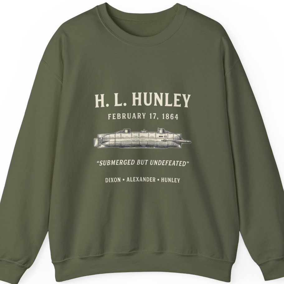 Css Hunley Submarine Memorial Sweatshirt - Military Green front