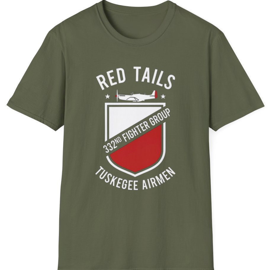 Red Tails 332nd Fighter Group T-Shirt - Military Green front