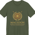 Macedonian Empire Crest Premium Tee - Military Green front