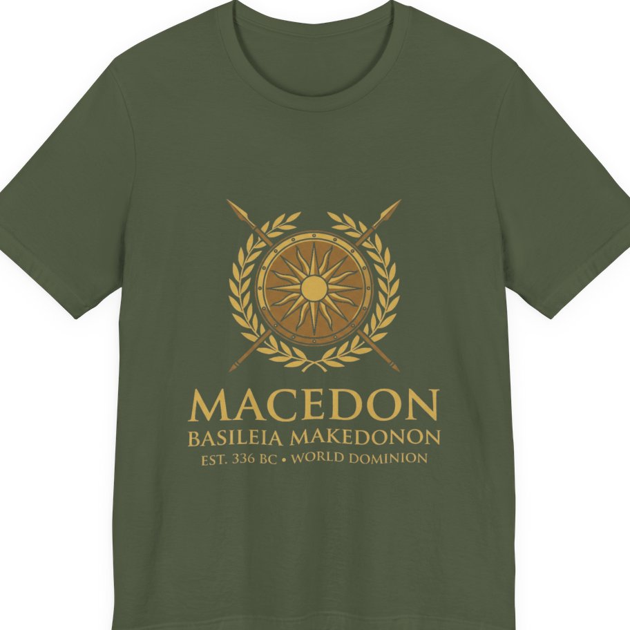 Macedonian Empire Crest Premium Tee - Military Green front