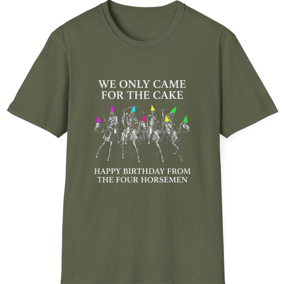 Four Horsemen Birthday Party T-Shirt - Military Green front