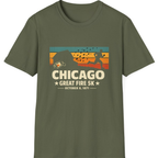 Chicago Great Fire 5K Retro T-Shirt - Military Green front