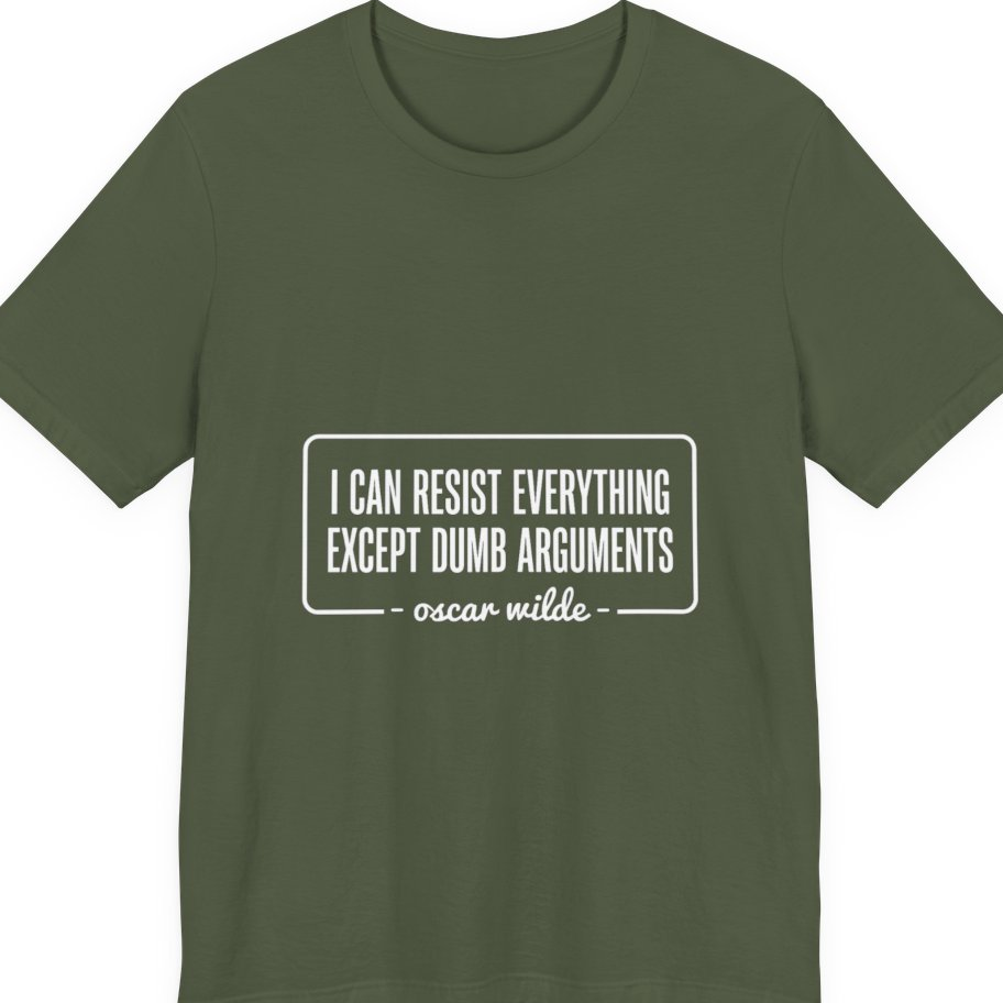 Oscar Wilde Quote Premium Tee - Military Green front