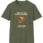 Jesse James Crooked Picture T-Shirt - Military Green front