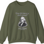 Thomas Jefferson Procrastination Double Spaced Sweatshirt - Military Green front