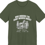 Trojan Wooden Horse Premium Tee - Military Green front