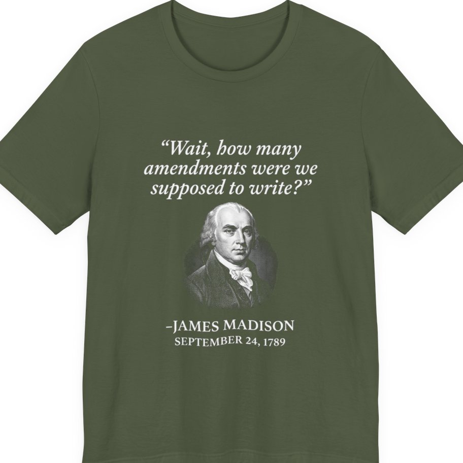 Madison Bill of Rights Deadline Premium Tee - Military Green front
