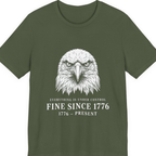 Stressed Eagle Fine Since Premium Tee - Military Green front