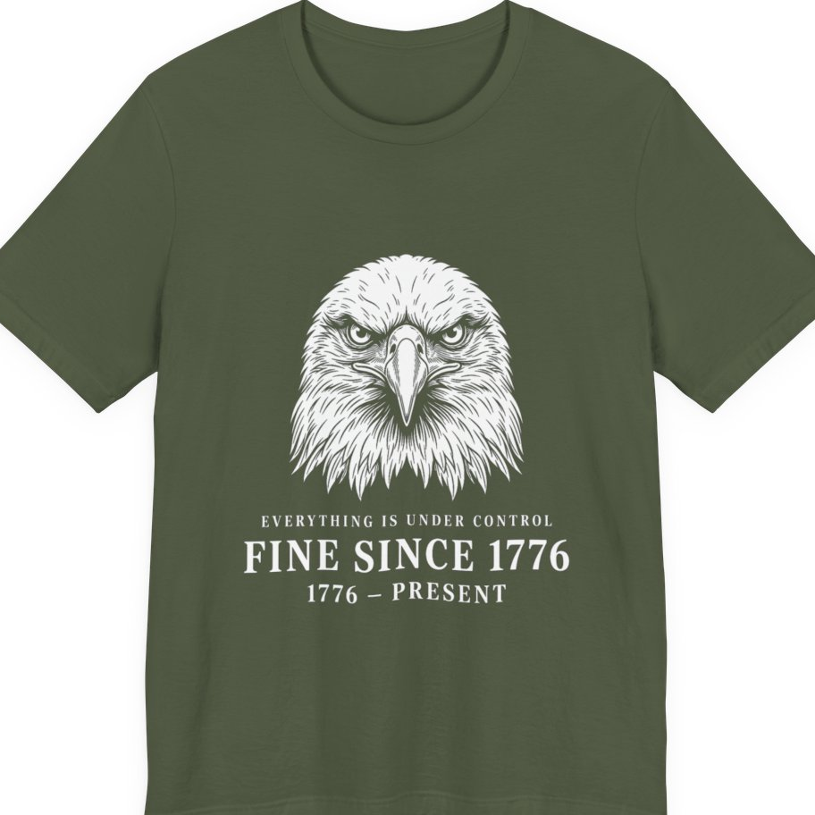 Stressed Eagle Fine Since Premium Tee - Military Green front