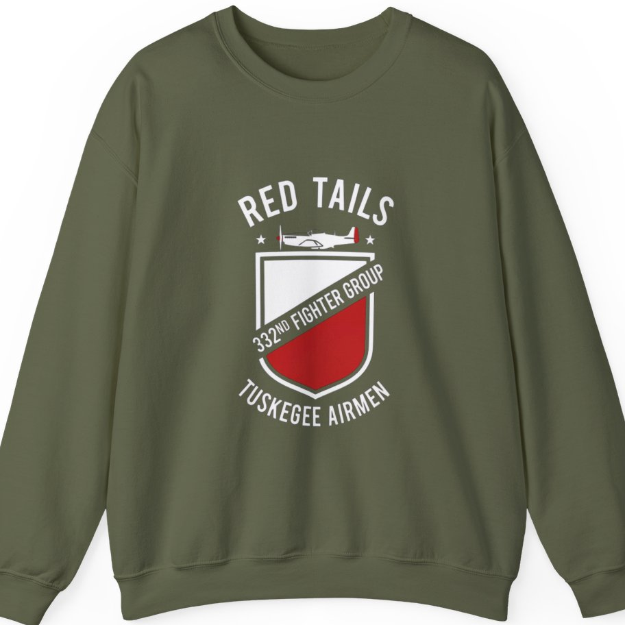 Red Tails 332Nd Fighter Group Sweatshirt - Military Green front