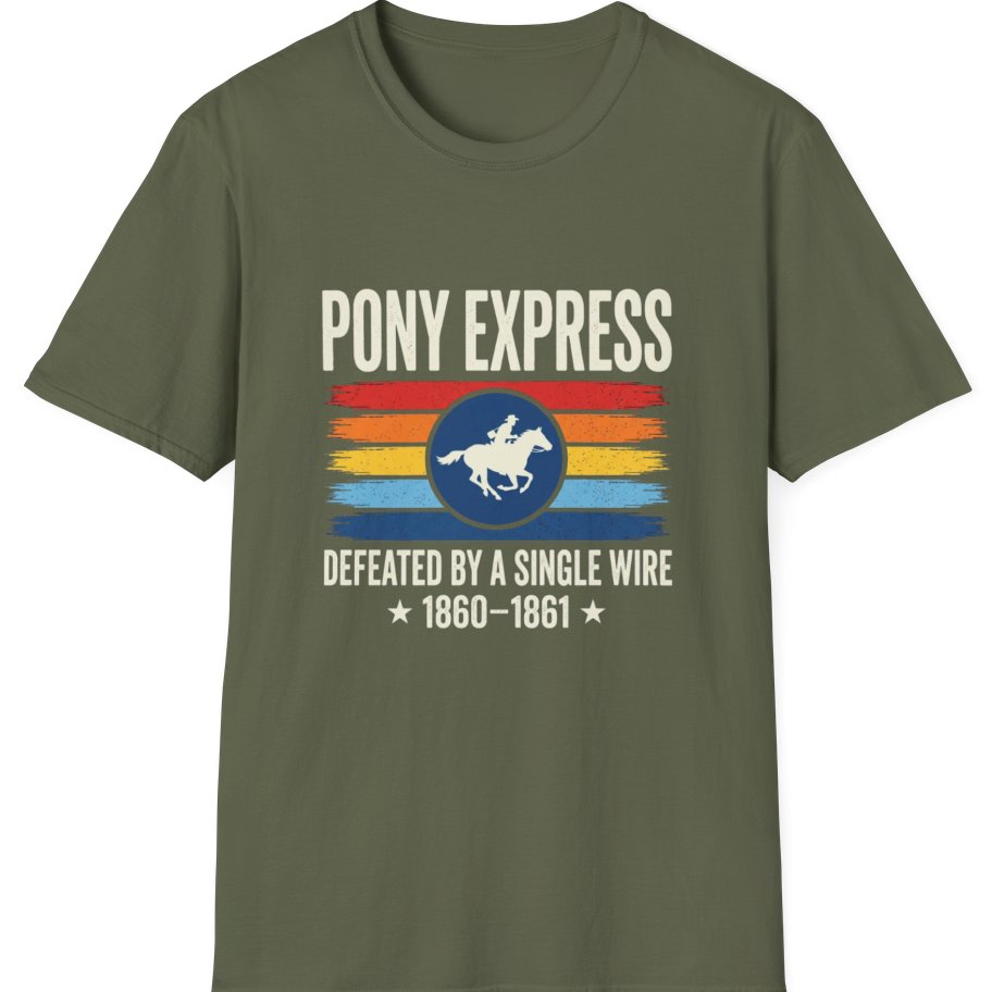 Pony Express Memorial T-Shirt - Military Green front