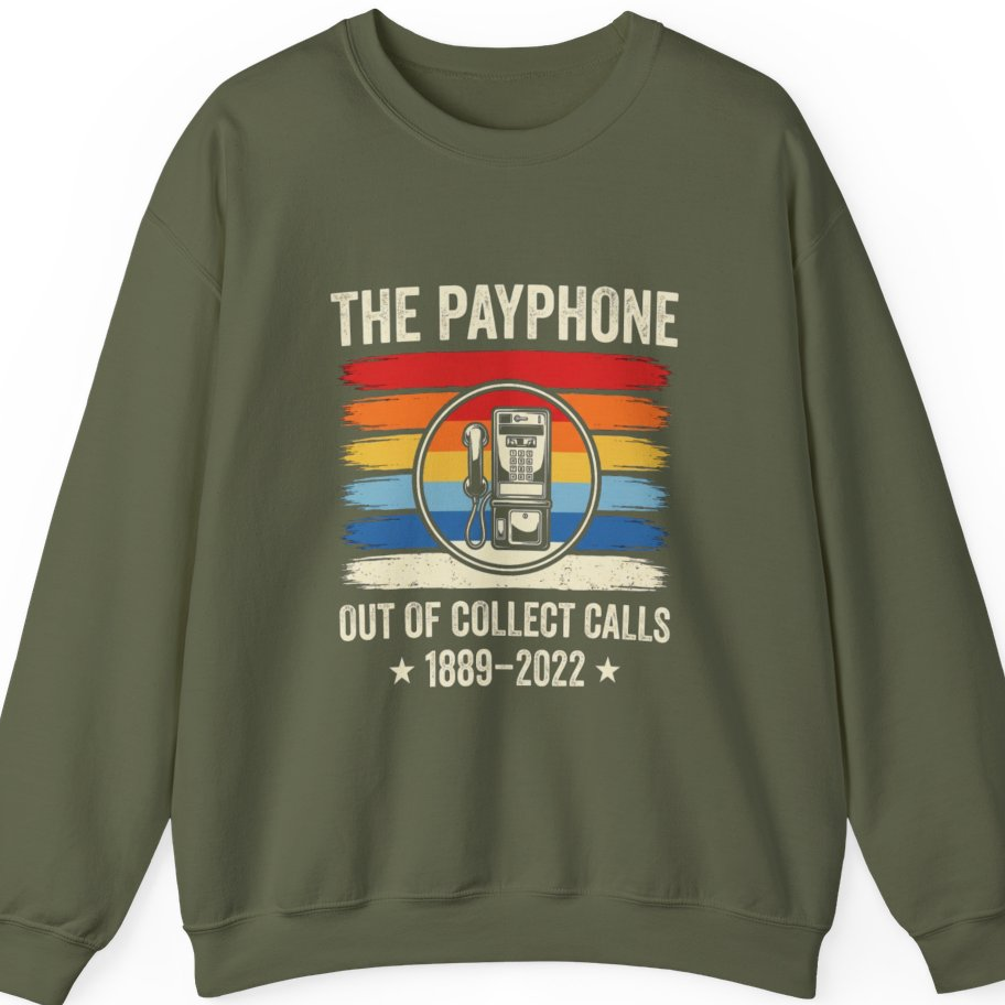 Public Payphone Memorial Sweatshirt - Military Green front