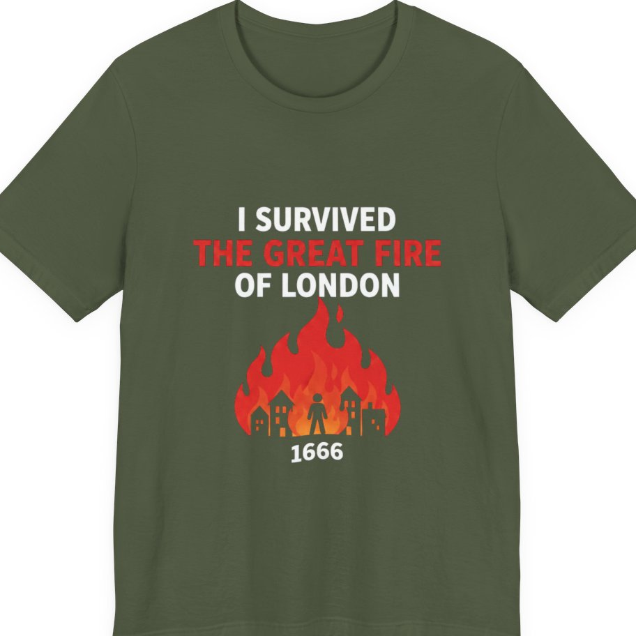 I Survived The Great Fire Premium Tee - Military Green front