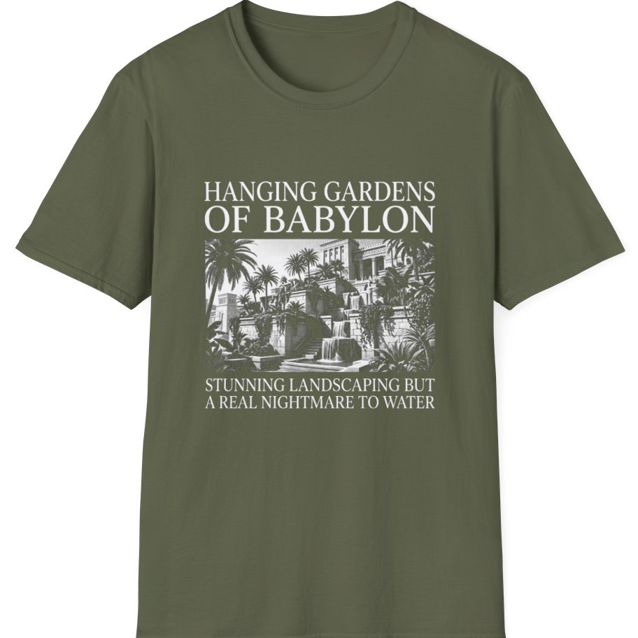 Hanging Gardens Landscaping T-Shirt - Military Green front
