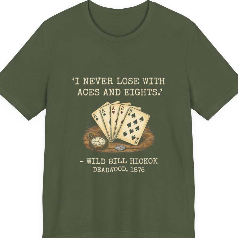 Dead Mans Hand Poker Premium Tee - Military Green front