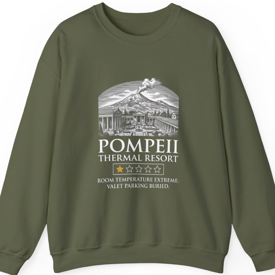 Pompeii Thermal Resort Sweatshirt - Military Green front