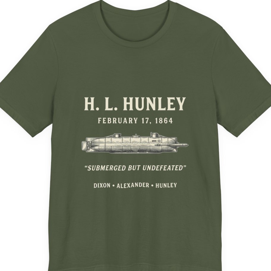 Css Hunley Submarine Memorial Premium Tee - Military Green front