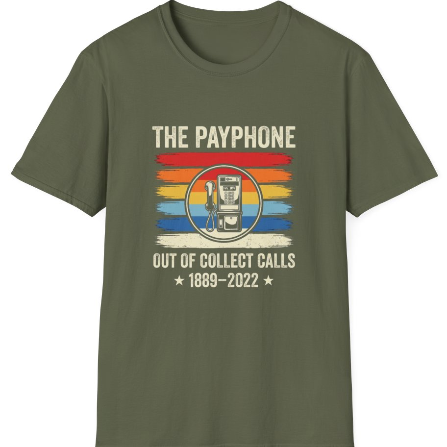 Public Payphone Memorial T-Shirt - Military Green front
