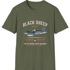 Black Sheep Squadron Crest T-Shirt - Military Green front
