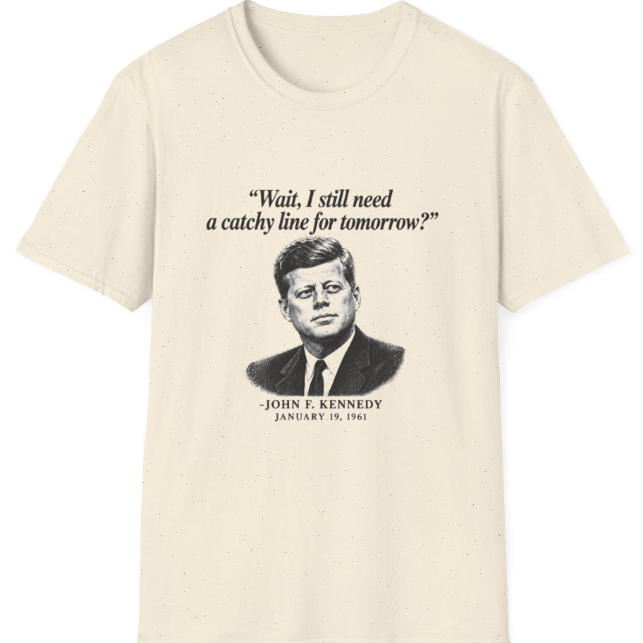 Kennedy Catchy Line Inaugural T-Shirt - Natural front