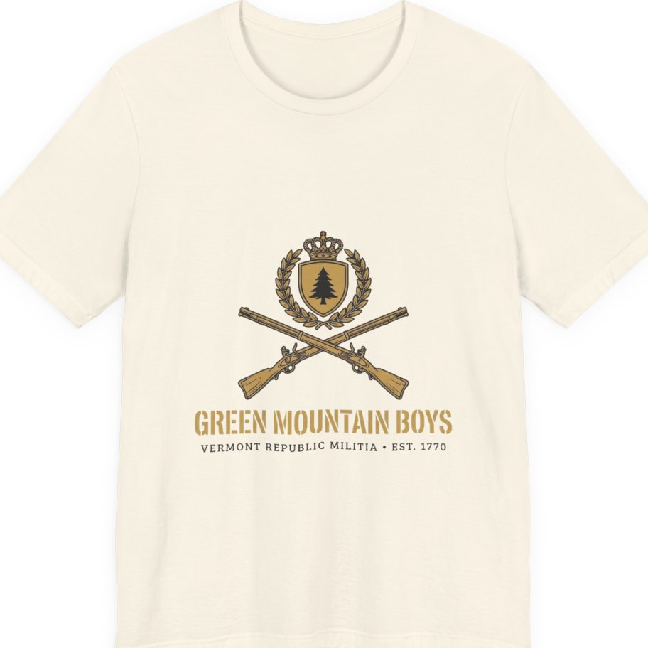 Green Mountain Boys Crest Premium Tee - Natural front