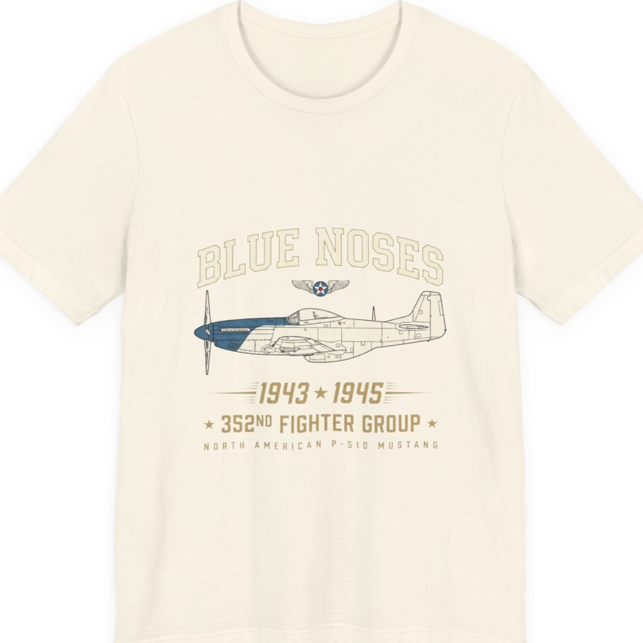 Blue Nosed Fighter Group Premium Tee - Natural front