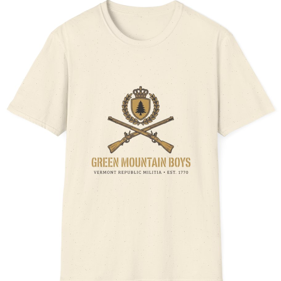 Green Mountain Boys Crest T-Shirt - Natural front