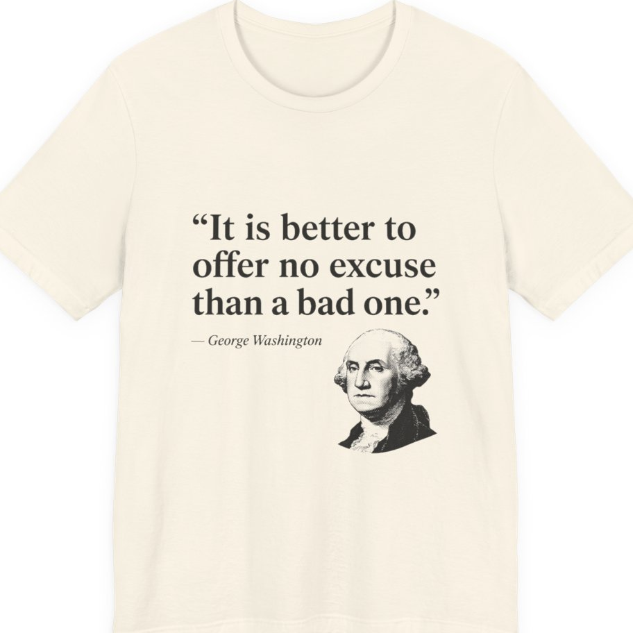 George Washington No Excuse Premium Tee - Natural front