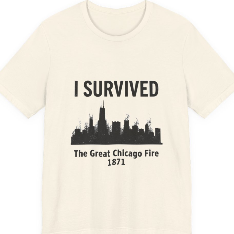 I Survived The Great Chicago Premium Tee - Natural front