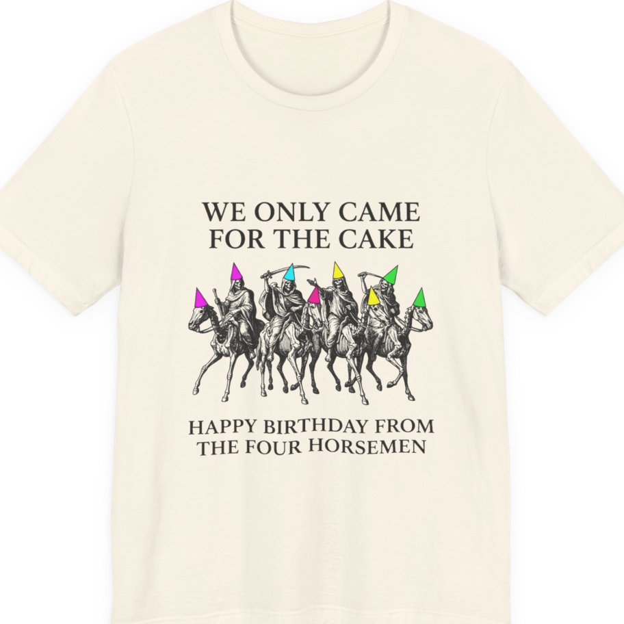 Four Horsemen Birthday Party Premium Tee - Natural front