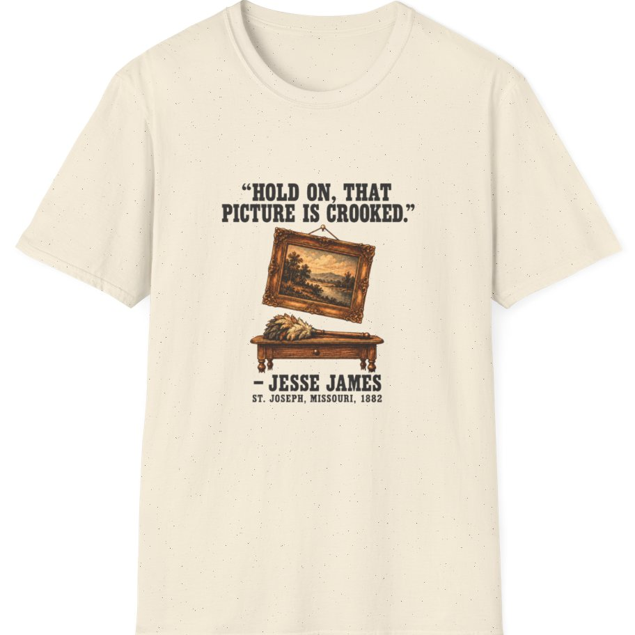 Jesse James Crooked Picture T-Shirt - Natural front