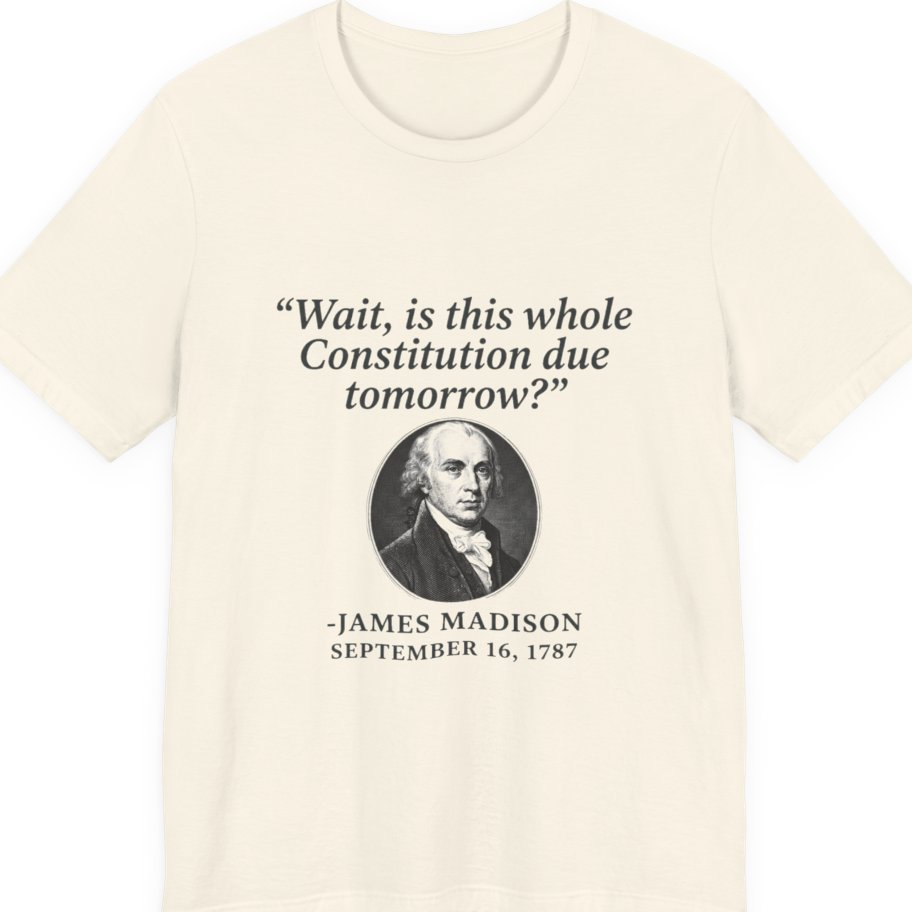 Madison Constitution Deadline Premium Tee - Natural front