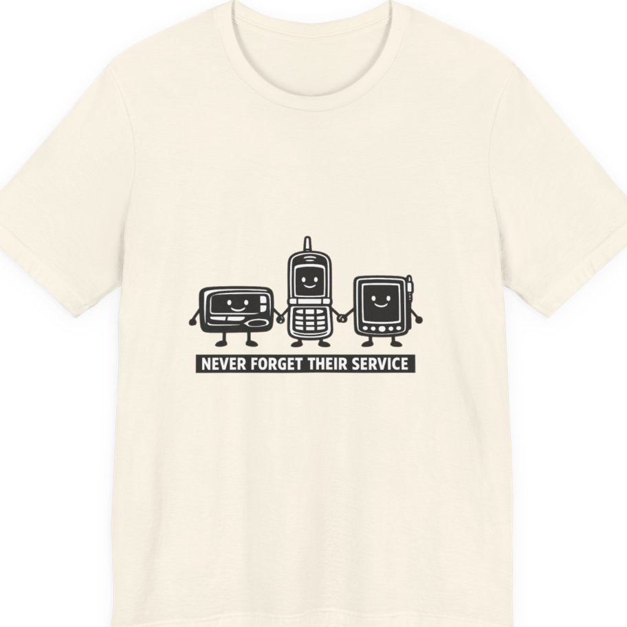 Never Forget Their Service Obsolete Premium Tee - Natural front