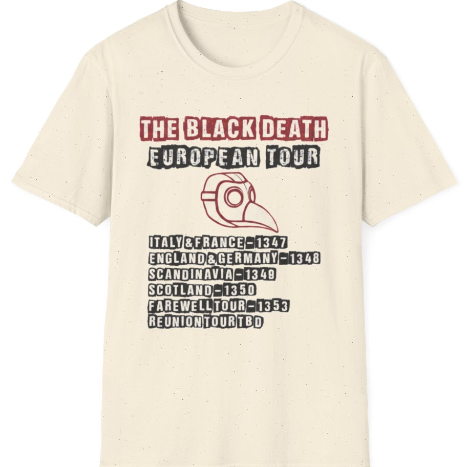 The Black Death European Tour T-Shirt - Natural front