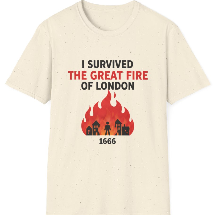 I Survived The Great Fire T-Shirt - Natural front