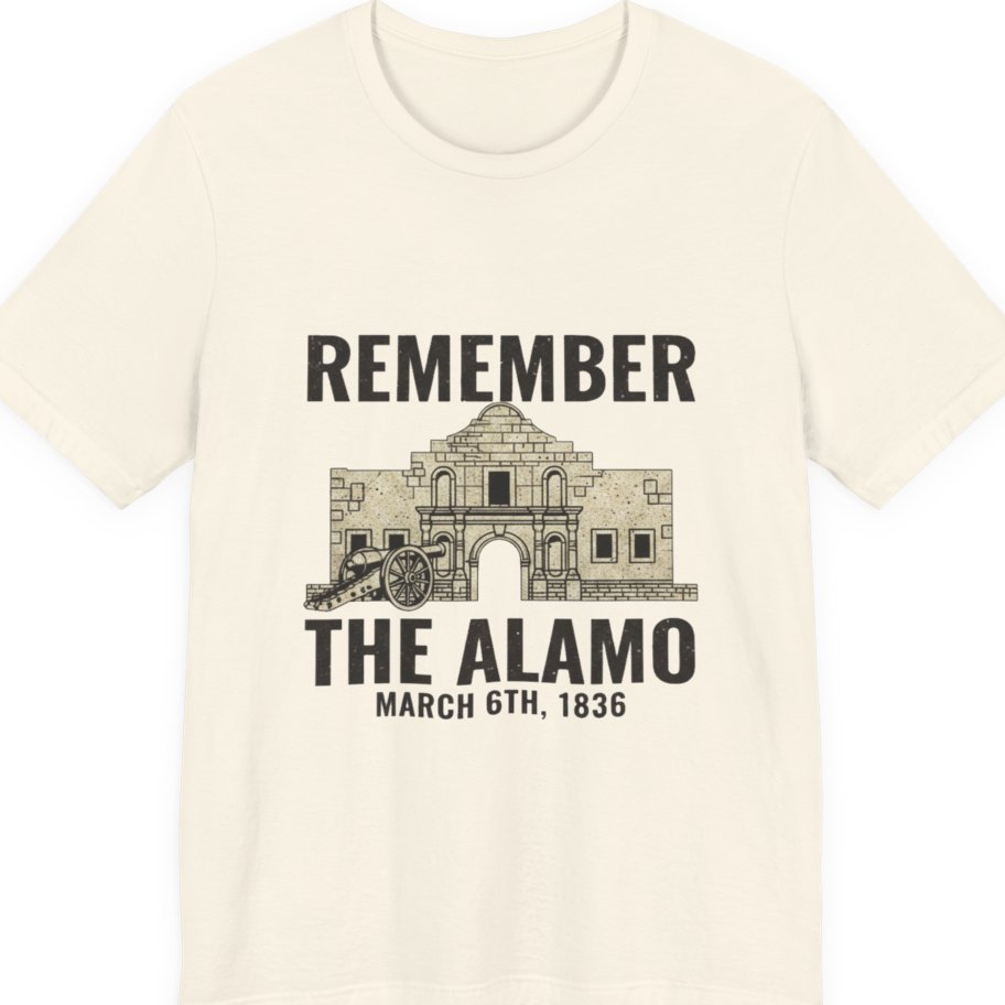 Remember The Alamo March 6Th Premium Tee - Natural front