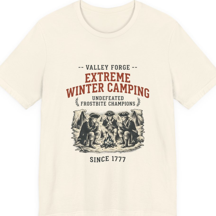 Valley Forge Winter Camping Premium Tee - Natural front