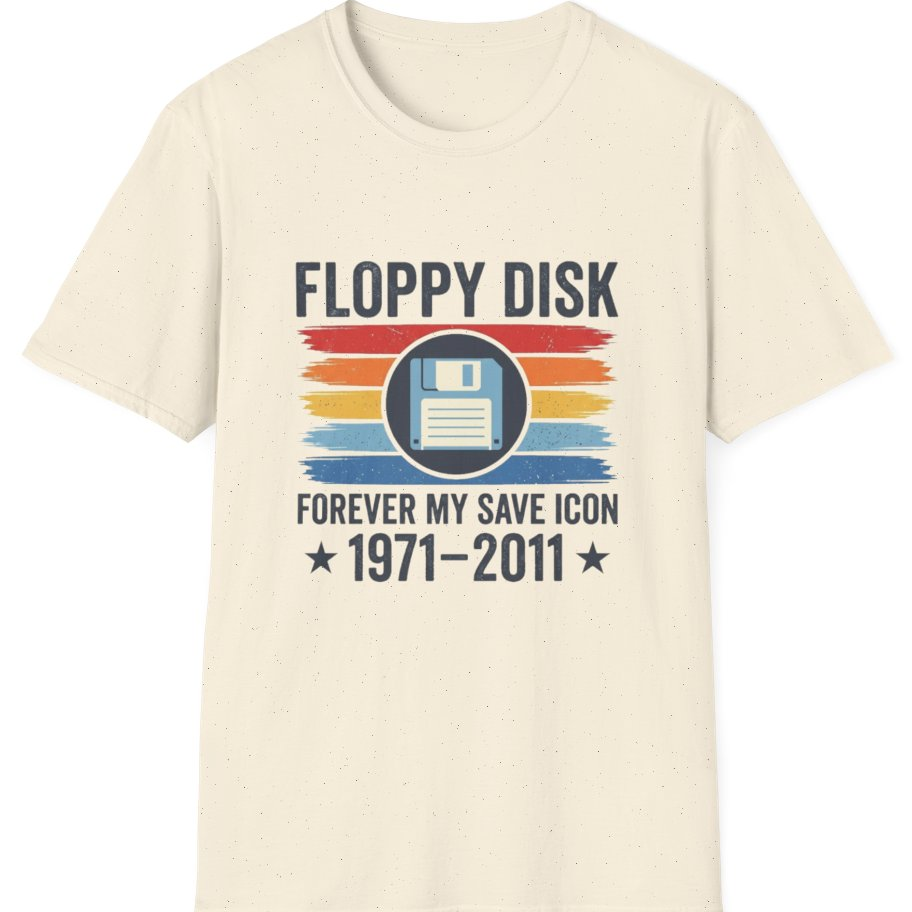 Floppy Disk Memorial T-Shirt - Natural front