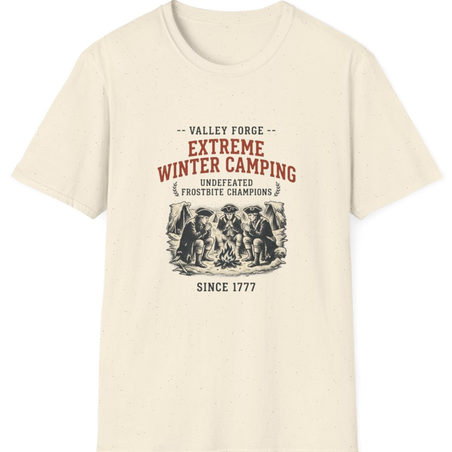 Valley Forge Winter Camping T-Shirt - Natural front