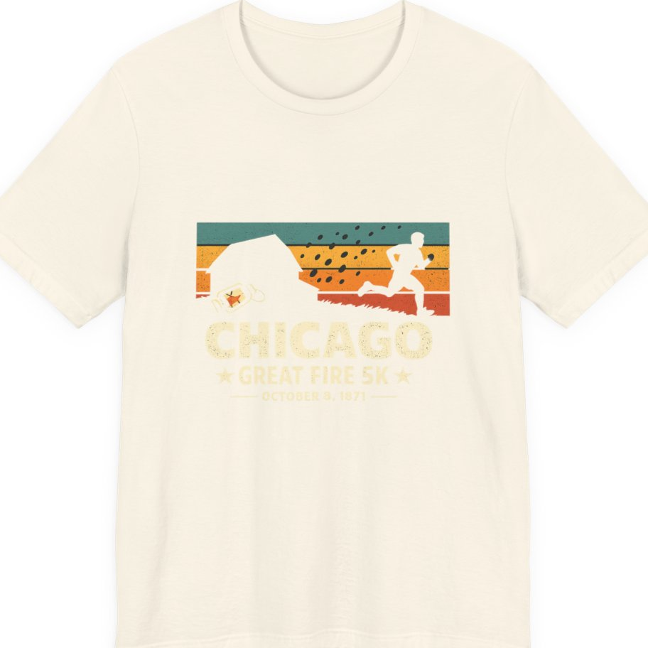 Chicago Great Fire 5K Retro Premium Tee - Natural front