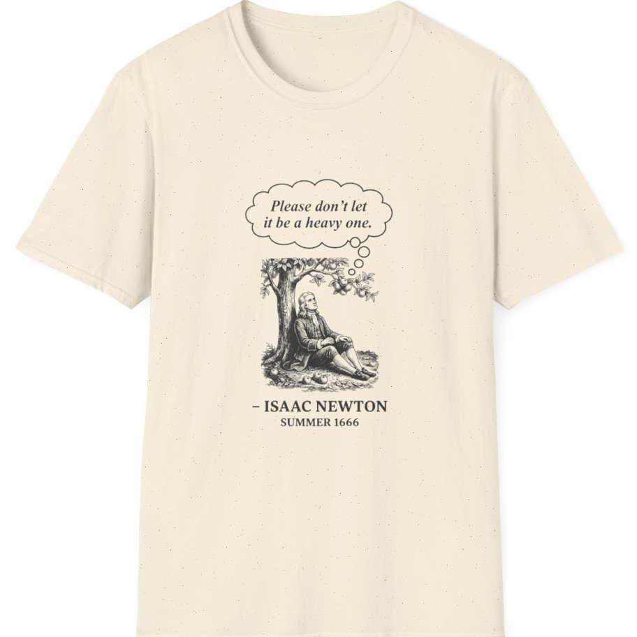 Newton Gravity Anxiety T-Shirt - Natural front