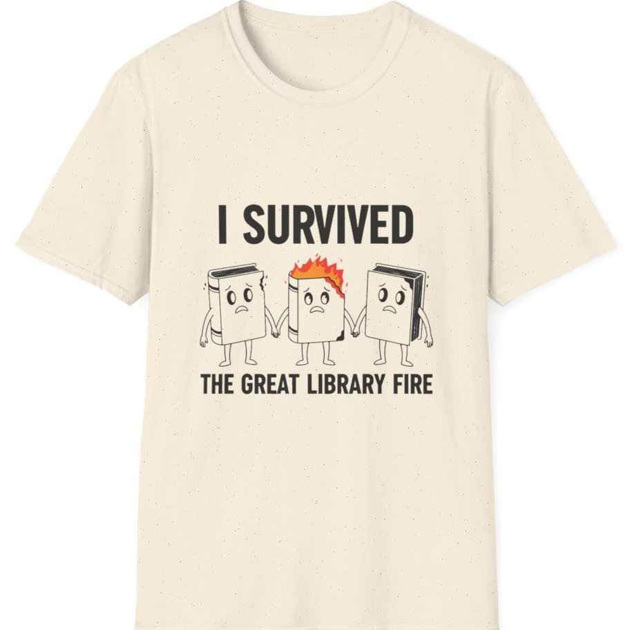 I Survived The Great Library T-Shirt - Natural front