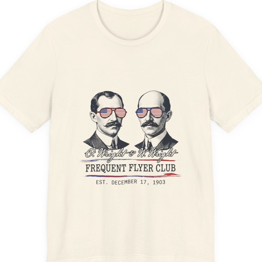 Wright Brothers Frequent Flyer Premium Tee - Natural front