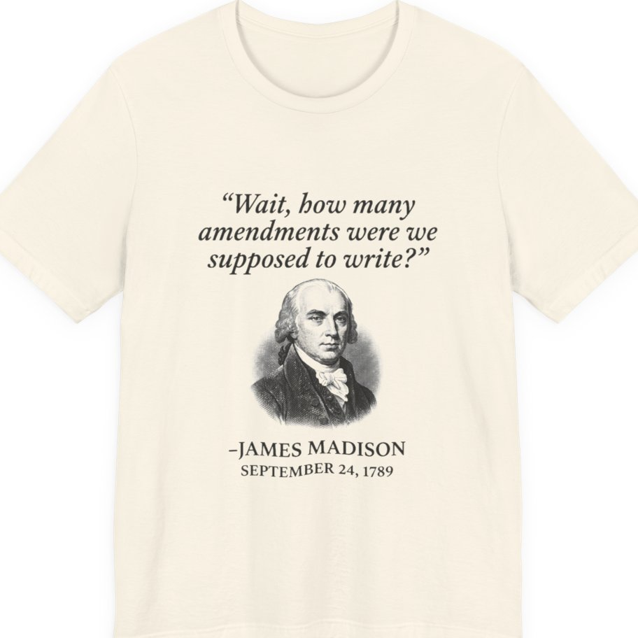 Madison Bill of Rights Deadline Premium Tee - Natural front