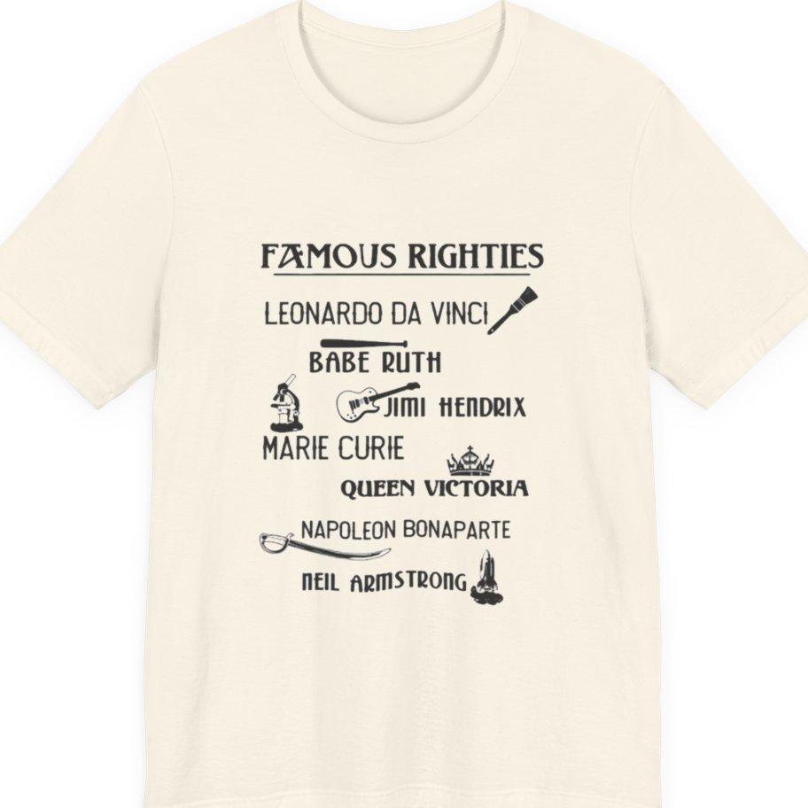 Famous Righties Premium Tee - Natural front
