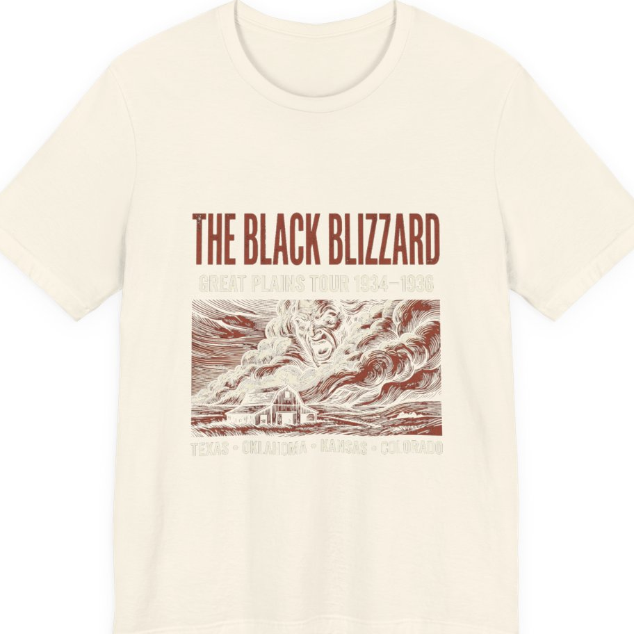 Black Blizzard Dust Tour Premium Tee - Natural front