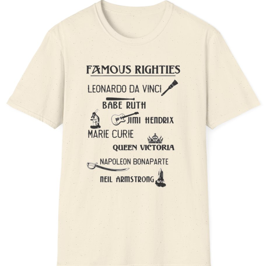 Famous Righties T-Shirt - Natural front