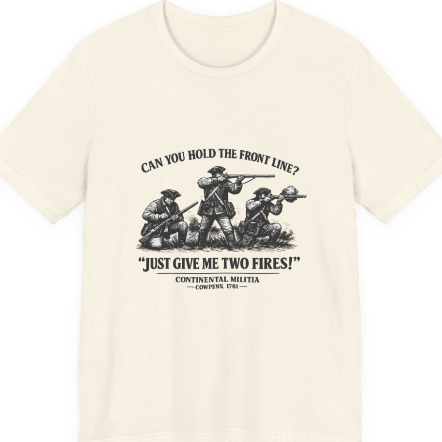 Continental Militia Two Fires Cowpens Premium Tee - Natural front