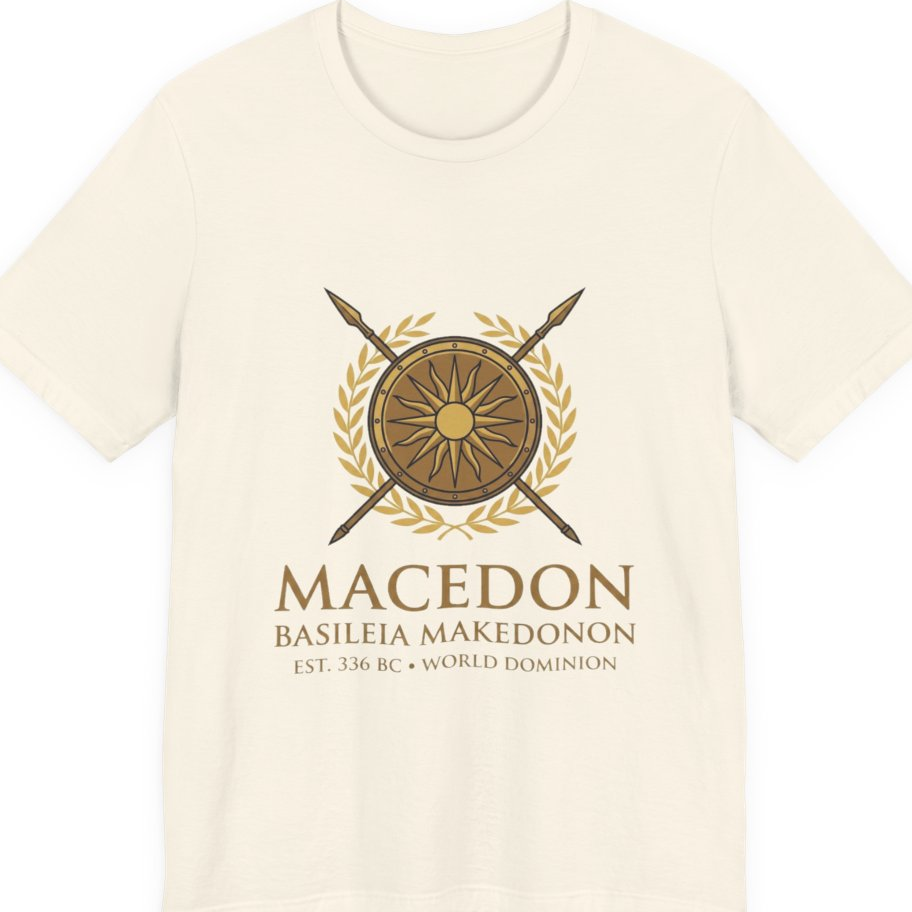 Macedonian Empire Crest Premium Tee - Natural front